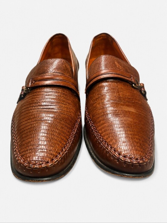 MEZLAN | Genuine Lizard Skin Horsebit Loafers Brown Handmade Spain US 8 main image 8